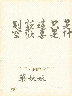 别说这只是一场空欢喜是什么歌