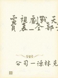 电视剧战天狼演员表_全部演员介绍