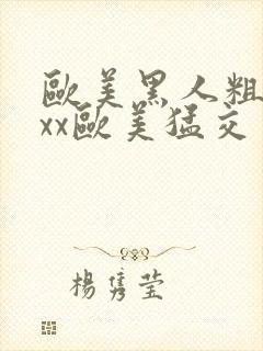 欧美黑人粗大xxx欧美猛交