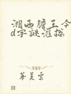 湘西胆王今日3d字谜汇总