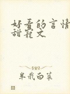 好看的言情小说甜宠文