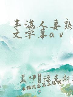 丰满人妻熟女中文字幕aⅴ