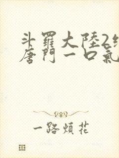 斗罗大陆2绝世唐门一口气看完