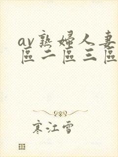 av熟妇人妻一区二区三区