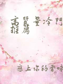 高质量冷门小说推荐