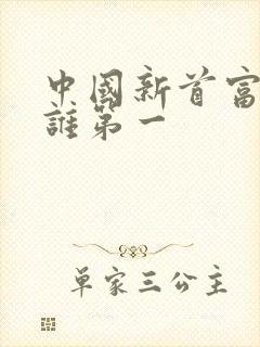 中国新首富排名谁第一