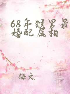 68年猴男最佳婚配属相