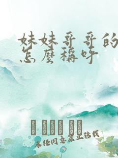 妹妹哥哥的孩子怎么称呼