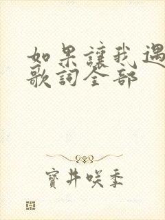 如果让我遇见你歌词全部