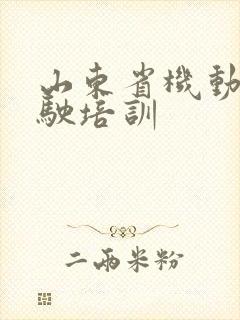 山东省机动车驾驶培训