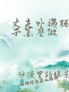 丈夫外遇聪明妻子怎么做