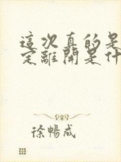 这次真的是我决定离开是什么歌