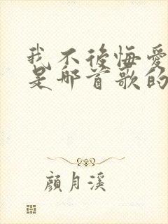 我不后悔爱上你是哪首歌的歌词