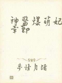 神医爆萌妃最近章节