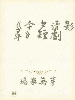 《今夕清影何处寻》短剧