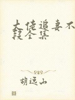 大佬追妻不择手段全集