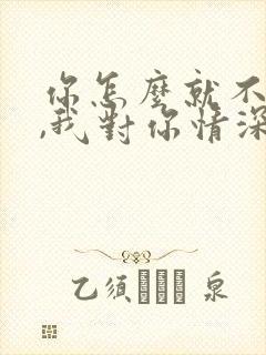 你怎么就不明白,我对你情深似海是什么歌