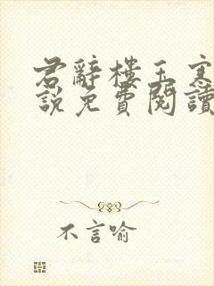 君辞楼玉寒的小说免费阅读