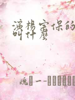 演杨宗保的演员叫什么