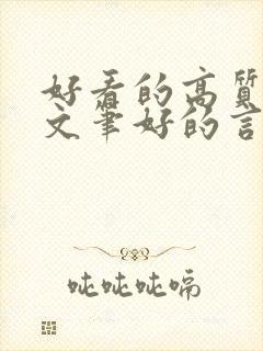 好看的高质量的文笔好的言情