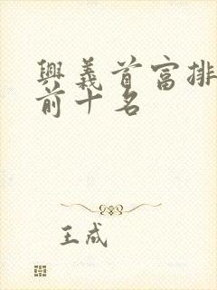 兴义首富排行榜前十名