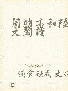 周明亮和陆瑶全文阅读