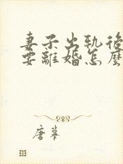 妻子出轨后老公要离婚怎么挽回