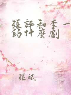 张译和李一桐演的什么剧