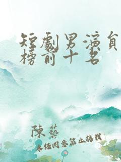 短剧男演员排行榜前十名