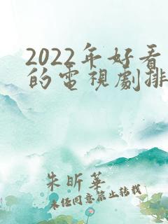 2022年好看的电视剧排行榜前十名