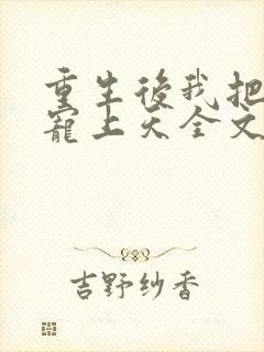 重生后我把夫君宠上天全文阅读