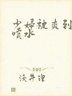 少妇被爽到高潮喷水