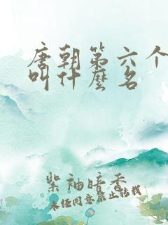 唐朝第六个皇上叫什么名