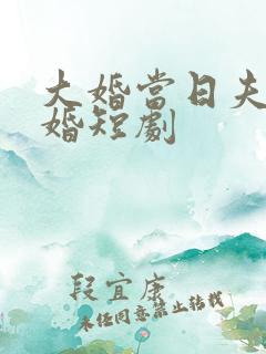 大婚当日夫君逃婚短剧