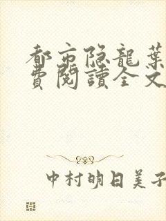 都市隐龙叶辰免费阅读全文无广告