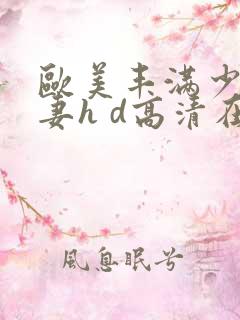 欧美丰满少妇人妻h d高清在线