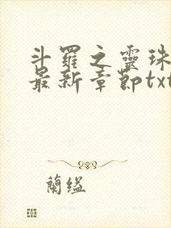 斗罗之灵珠神剑最新章节txt