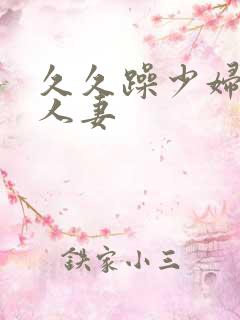 久久躁少妇熟女人妻