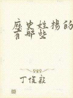 历史姓杨的名人有哪些