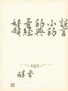 好看的小说推荐超经典的言情