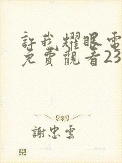 许我耀眼电视剧免费观看23集