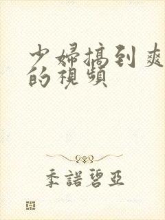 少妇搞到爽高潮的视频