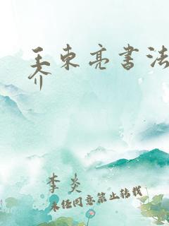 王东亮书法家简介