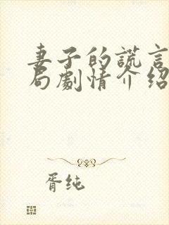 妻子的谎言大结局剧情介绍