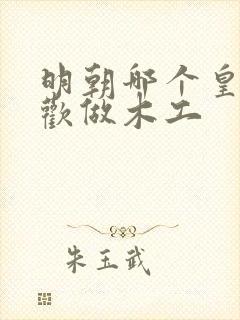 明朝哪个皇帝喜欢做木工