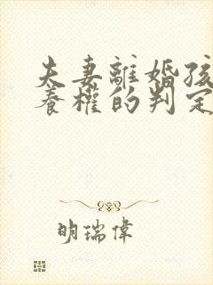 夫妻离婚孩子抚养权的判定标准