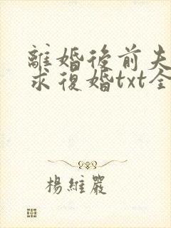 离婚后前夫哭着求复婚txt全本