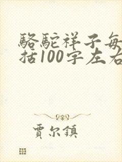 骆驼祥子每章概括100字左右