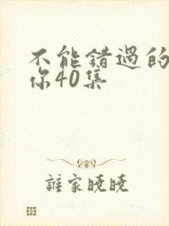 不能错过的只有你40集