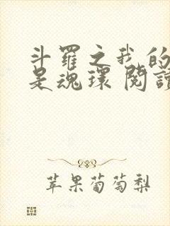 斗罗之我的武魂是魂环 阅读